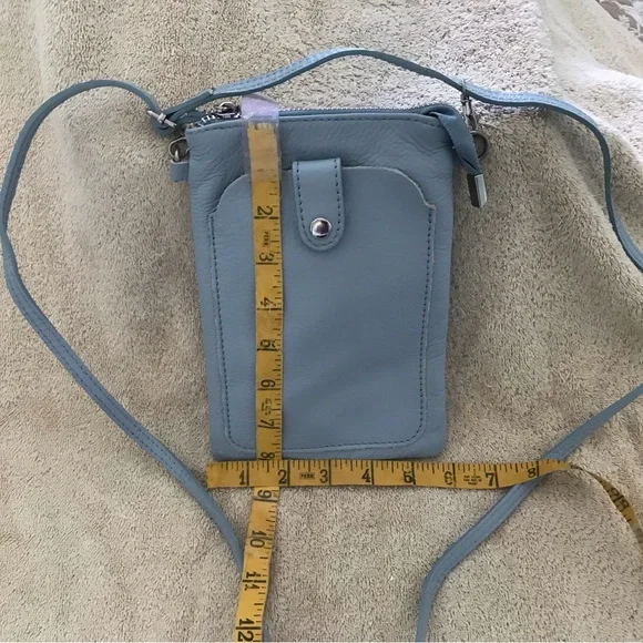 Vera Pelle Light Blue Crossbody Bag - Picture 2 of 9
